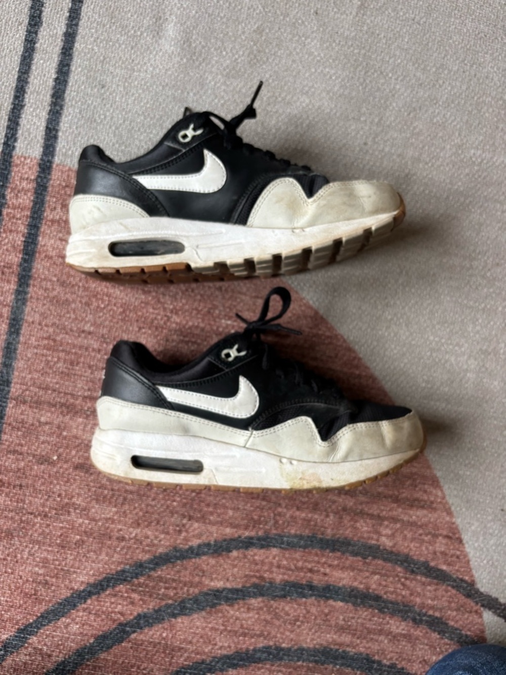 Nike Black and White Low-Top Air-Inspired Sneakers